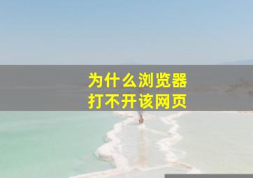 为什么浏览器打不开该网页