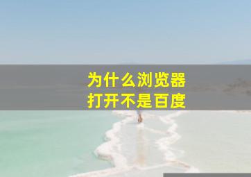 为什么浏览器打开不是百度