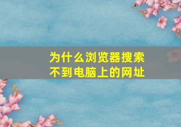 为什么浏览器搜索不到电脑上的网址