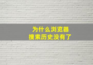 为什么浏览器搜索历史没有了