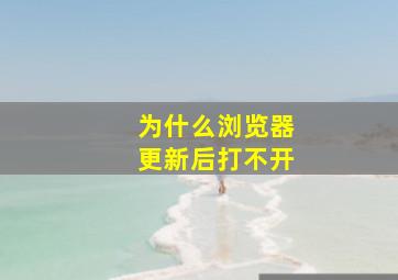 为什么浏览器更新后打不开