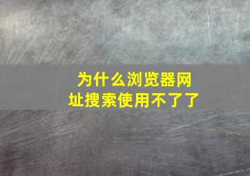 为什么浏览器网址搜索使用不了了