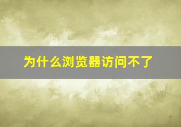 为什么浏览器访问不了