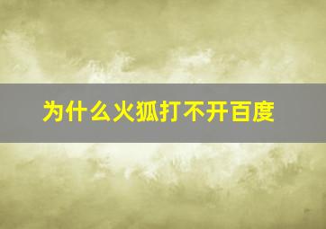 为什么火狐打不开百度