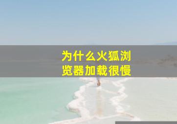 为什么火狐浏览器加载很慢