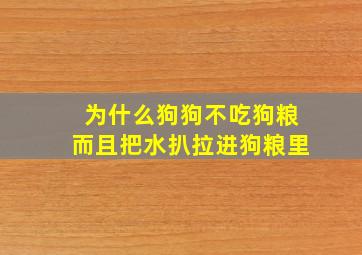 为什么狗狗不吃狗粮而且把水扒拉进狗粮里