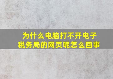 为什么电脑打不开电子税务局的网页呢怎么回事