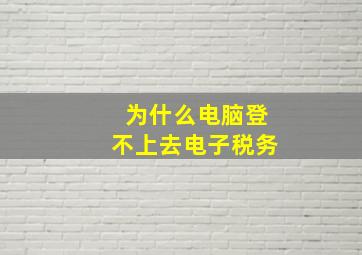 为什么电脑登不上去电子税务