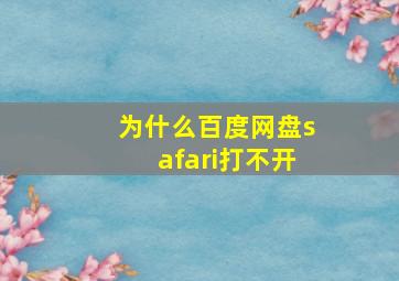 为什么百度网盘safari打不开