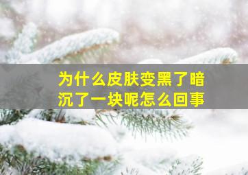 为什么皮肤变黑了暗沉了一块呢怎么回事