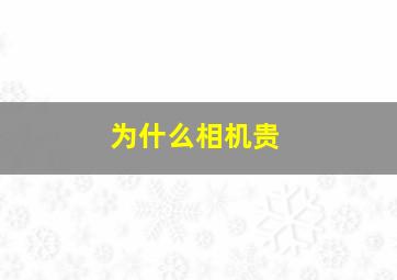 为什么相机贵