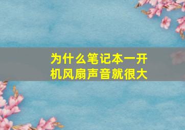 为什么笔记本一开机风扇声音就很大