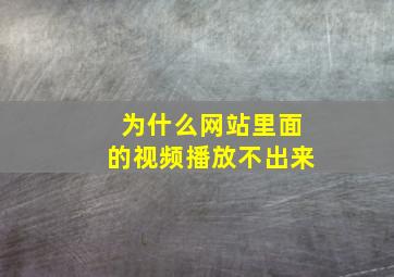 为什么网站里面的视频播放不出来