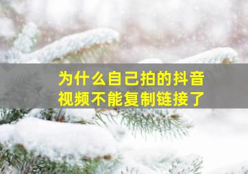 为什么自己拍的抖音视频不能复制链接了