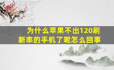 为什么苹果不出120刷新率的手机了呢怎么回事