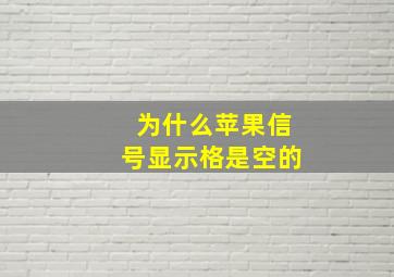 为什么苹果信号显示格是空的