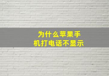 为什么苹果手机打电话不显示