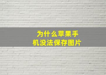 为什么苹果手机没法保存图片