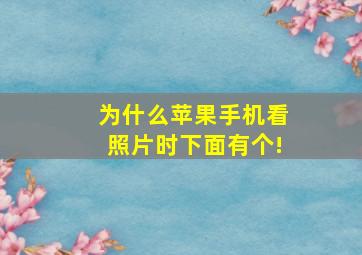 为什么苹果手机看照片时下面有个!