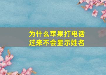 为什么苹果打电话过来不会显示姓名