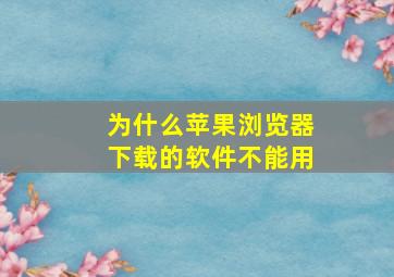 为什么苹果浏览器下载的软件不能用