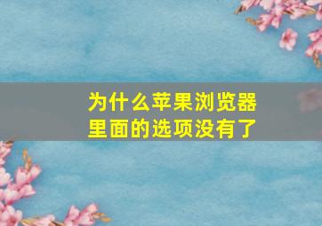 为什么苹果浏览器里面的选项没有了