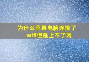 为什么苹果电脑连接了wifi但是上不了网