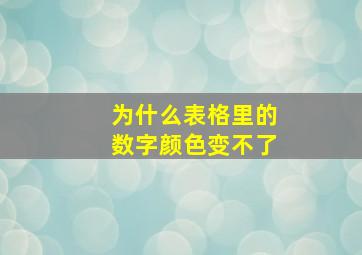 为什么表格里的数字颜色变不了