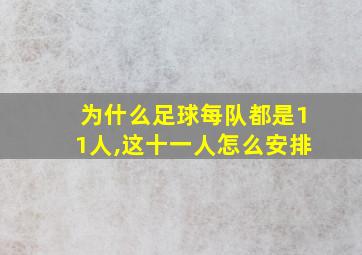 为什么足球每队都是11人,这十一人怎么安排