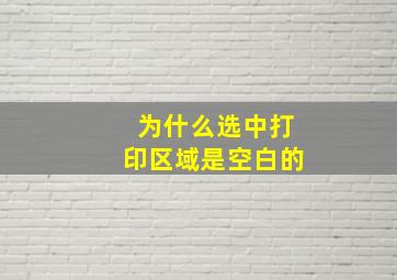 为什么选中打印区域是空白的