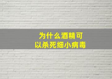 为什么酒精可以杀死细小病毒