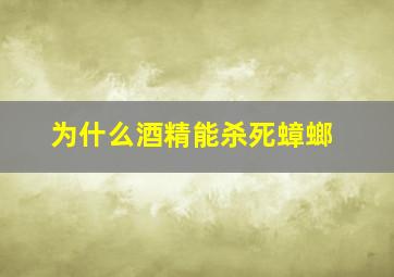 为什么酒精能杀死蟑螂