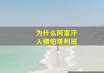 为什么阿富汗人惧怕塔利班