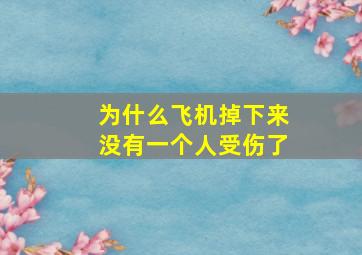 为什么飞机掉下来没有一个人受伤了