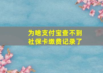 为啥支付宝查不到社保卡缴费记录了