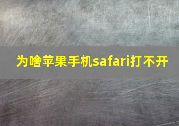 为啥苹果手机safari打不开