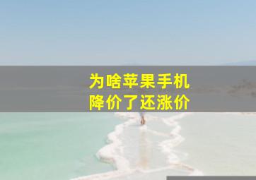 为啥苹果手机降价了还涨价