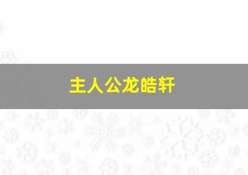 主人公龙皓轩