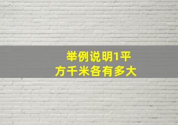 举例说明1平方千米各有多大