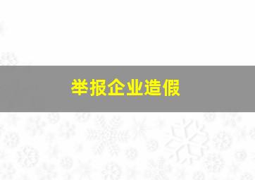 举报企业造假