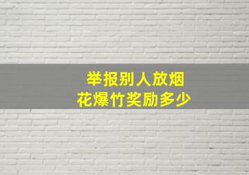 举报别人放烟花爆竹奖励多少