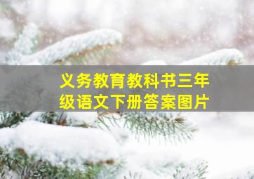 义务教育教科书三年级语文下册答案图片