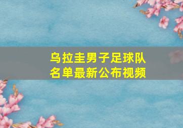 乌拉圭男子足球队名单最新公布视频