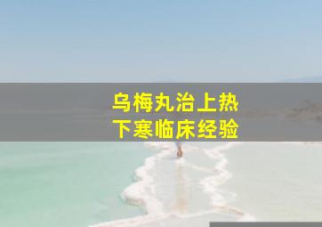 乌梅丸治上热下寒临床经验