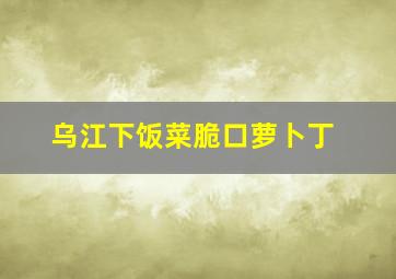 乌江下饭菜脆口萝卜丁