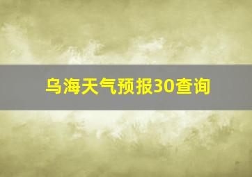 乌海天气预报30查询