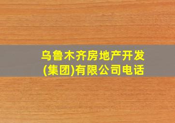 乌鲁木齐房地产开发(集团)有限公司电话