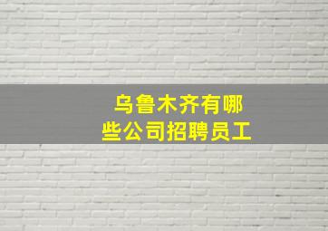 乌鲁木齐有哪些公司招聘员工