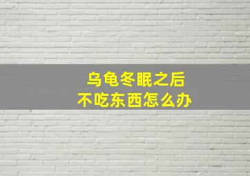 乌龟冬眠之后不吃东西怎么办