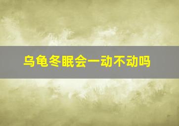 乌龟冬眠会一动不动吗